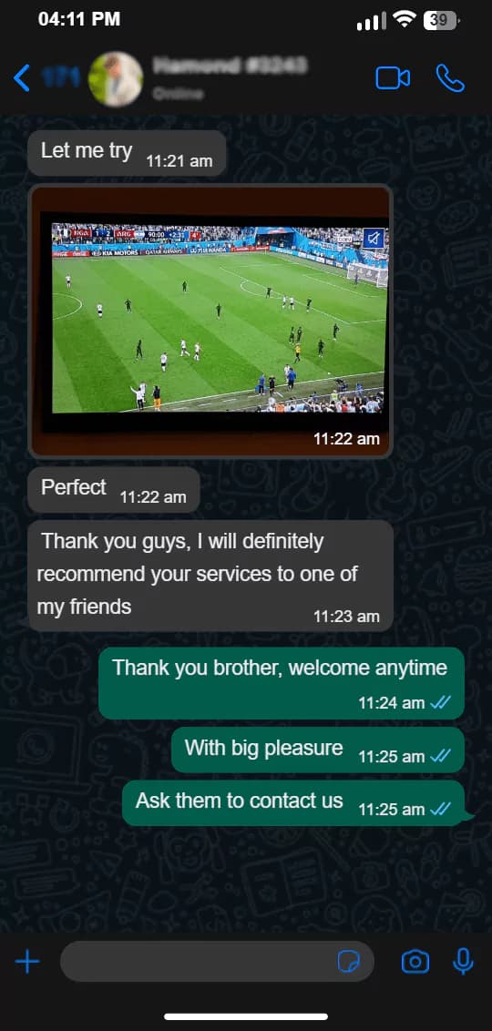 Customer recommendation after watching a live sports stream